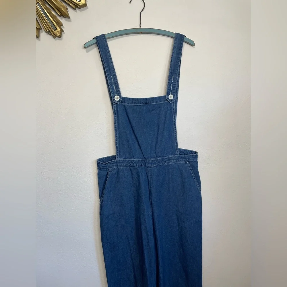 American Apparel Denim Wide Leg Crop Overalls - Picture 4 of 16